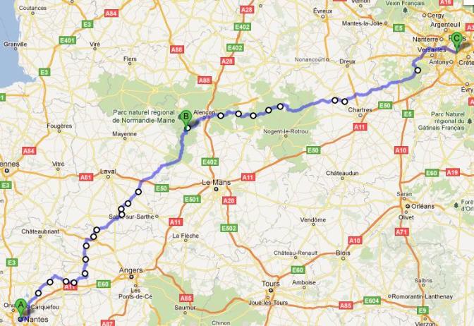 Trajet Nantes Paris Nantes - Paris